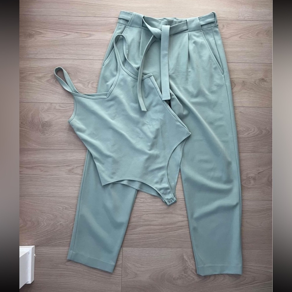 rag & bone Light mint pans and bodysuit set